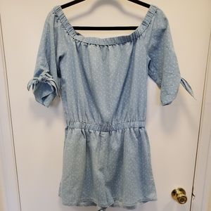 EUC Chambray Off The Shoulder Romper